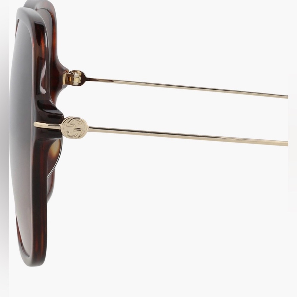 GUCCI 60MM OVERSIZE SUNGLASSES NWT $550 —ICONIC TORTOISE STATEMENT LUXE SHADES - Picture 3 of 13